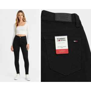 TOMMY JEANS MID-RISE SKINNY BLACK