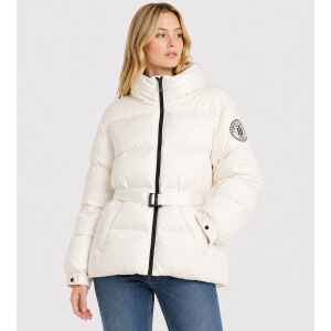 TH PUFFER BELTED JACKET WHITE