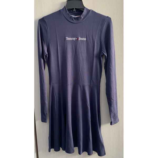 TOMMY JEANS FLARE DRESS NAVY BLUE