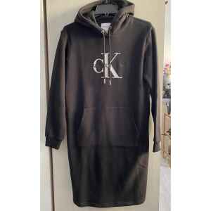 CK DRESS WOMAN BLACK SILVER LOGO