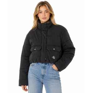 CK JACKET PUFFY DENIM BLACK WOMAN