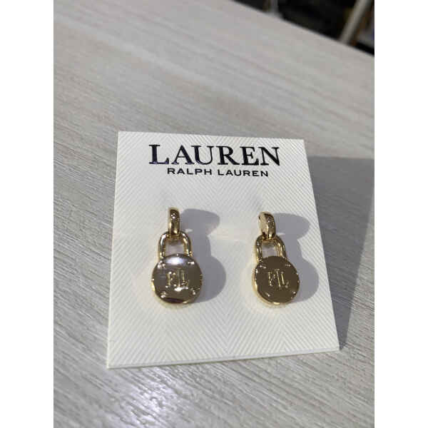 RL EARINGS GOLD PADLOCK