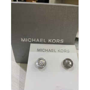 MK EARINGS SILVER BUTTON