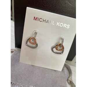 MK EARINGS HEARTS SILVER/PINK