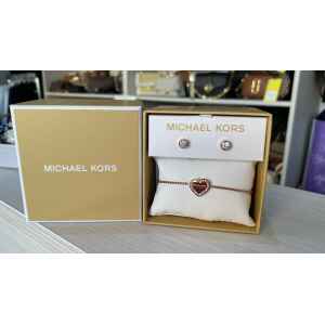MK BOX NECKLACE/EARINGS ROSEGOLD HEART