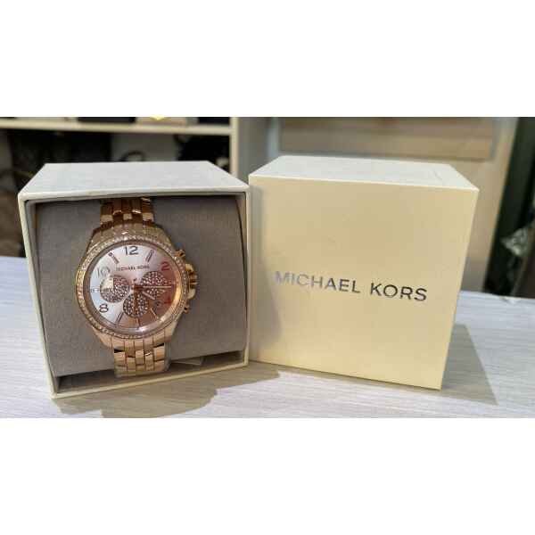 MK WATCH ROSEGOLD SHINNY CIRCLES INSIDE