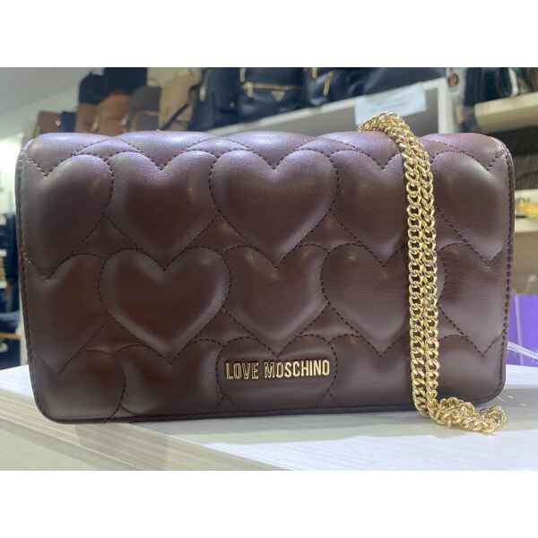 LOVE MOSCHINO BROWN HEART CROSSBODY