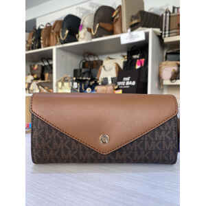 MK PURSE CONTINENTAL BROWN/TAN FLAP