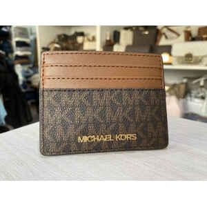 MK CARDHOLDER BROWN/GOLD