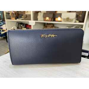 TH PURSE LARGE ZA WALLET BLUE GOLD LETTERS