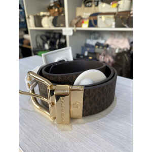 MK BELT BROWN PATTERN/PLANE BROWN REVERSIBLE