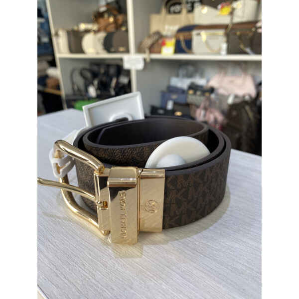 MK BELT BROWN PATTERN/PLANE BROWN REVERSIBLE