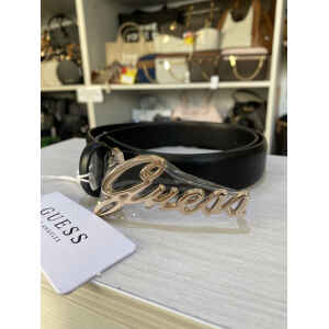 GUESS BELT BLACK GOLD LOGO LETTERS