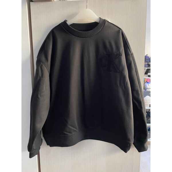 CK WOMAN TOP BLACK LOGO PUFFY