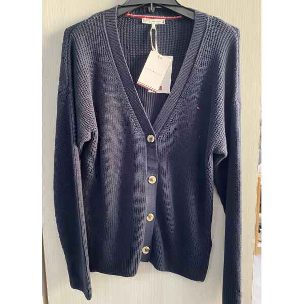 TH WOMAN TOP CARDIGAN BUTTONS NAVY