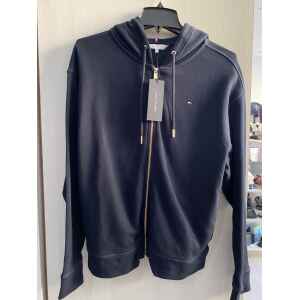 TH WOMAN TOP HOODIE BLUE GOLD ZIP
