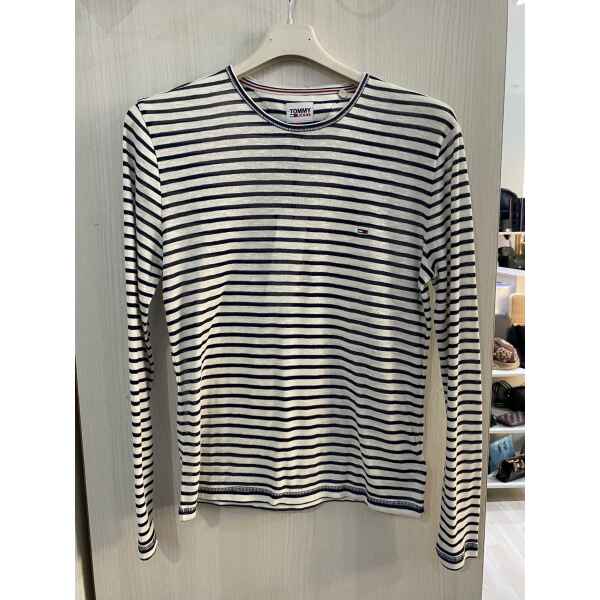 TH WOMAN TOP LONG SLEEVE STRIPED BLUE