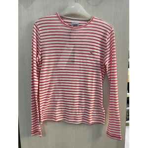 TH WOMAN TOP LONG SLEEVE STRIPPED PINK