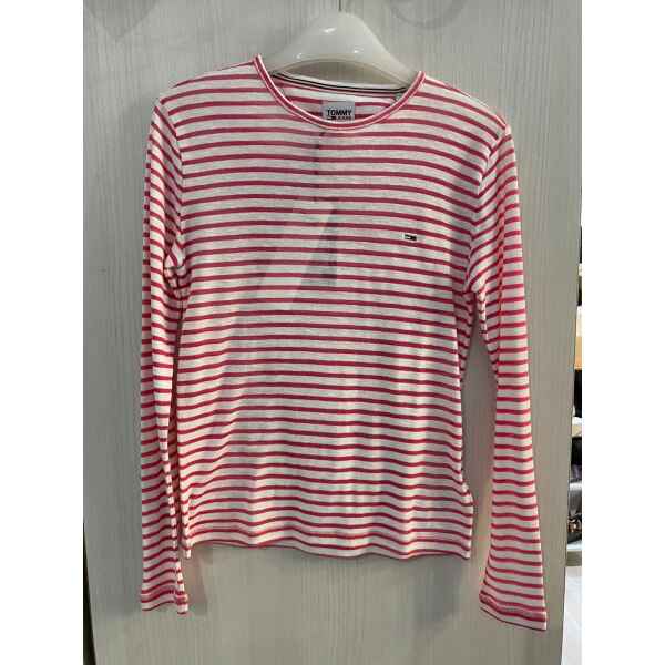 TH WOMAN TOP LONG SLEEVE STRIPPED PINK