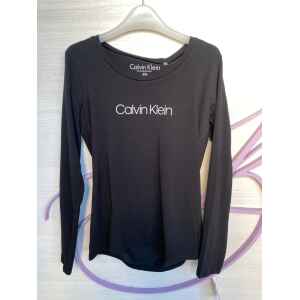 CK WOMAN TOP LONG SLEEVE BLACK/WHITE LOGO