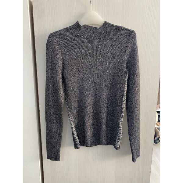 CK WOMAN TOP SHINY SILVER