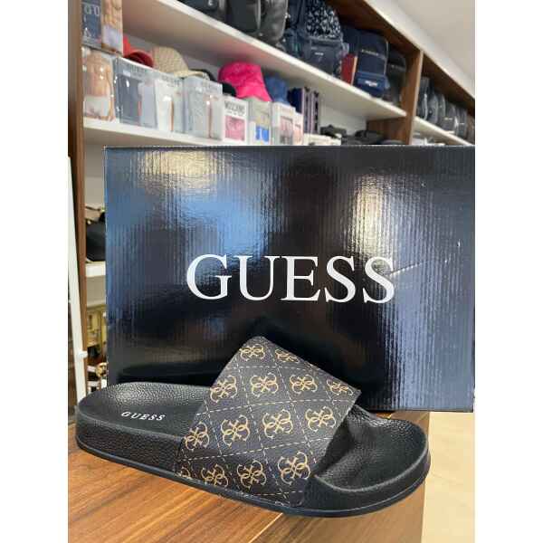GUESS BROWN SLIDERS BROWN PATTERN