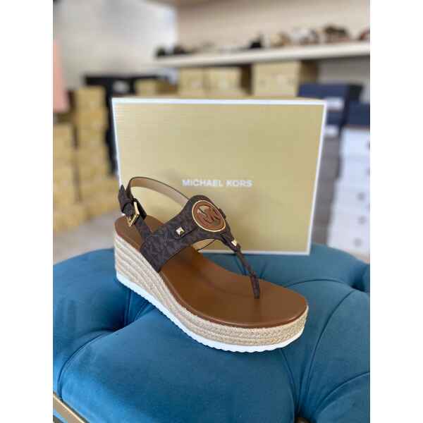 MK AUBREY CUT OUT WEDGE BROWN