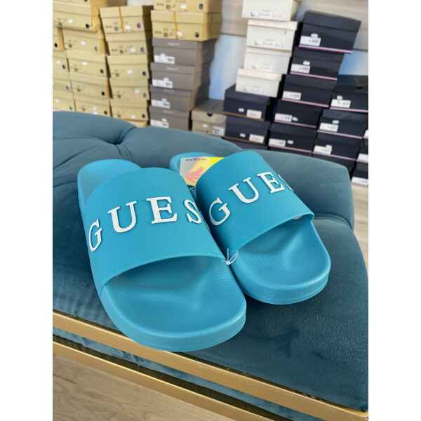 GUESS MEN POOL SLIDERS AQUAMARINE