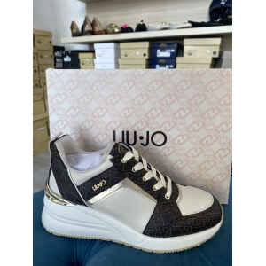 LIUJO WOMAN TRAINERS CREAM/BROWN/GOLD