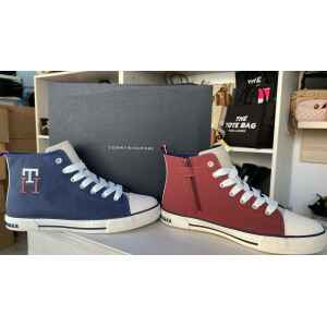 TH HIGH TOP LACE UP BLUE/WINE TRAINERS