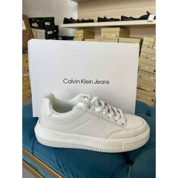 CK CHUNKY CUPSOLE BADGE WHITE