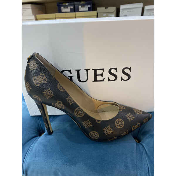 GUESS BROWN LOGO HEEL