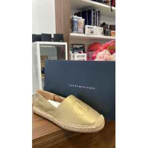 TH LOGO METALLIC ESPADRILLE LIGHT GOLD