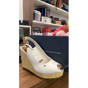 TH ICONIC ELENA SLING BACK WEDGE IVORY