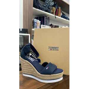 TOMMY JEANS NATURAL SUEDE WEDGE DESERT SKY