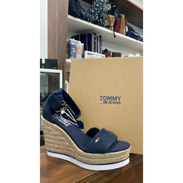 TOMMY JEANS NATURAL SUEDE WEDGE DESERT SKY