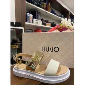 LIUJO MARTY SANDAL MILK/GOLD PLATFORM