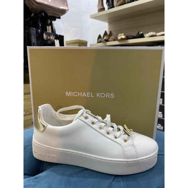 MK TRAINERS WOMAN POPPY LACE UP  OPTIC/GOLD