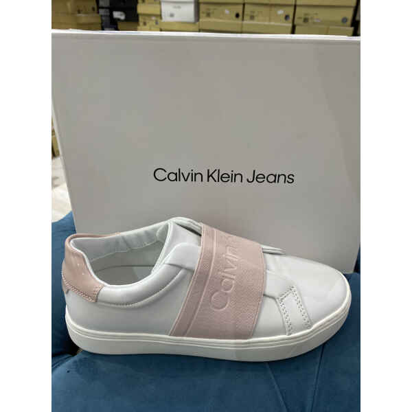 CK TRAINERS WOMAN WHITE/PINK SLIP ON