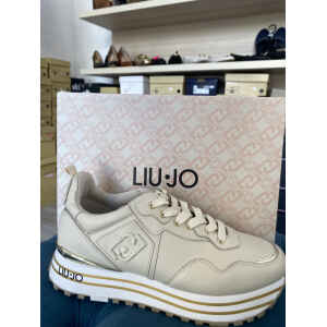 LIUJO WOMAN TRAINERS MAXI WONDER CALF LEATHER CREAM