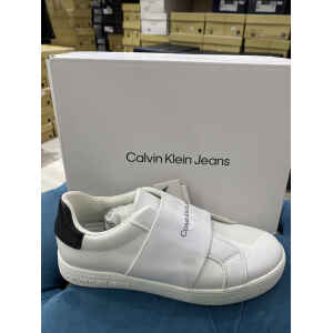CK TRAINERS WOMAN WHITE/BLACK SLIP ON