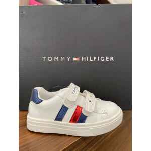 TH LOW CUT VELCRO SNEAKER WHITE/RED SHIMMER