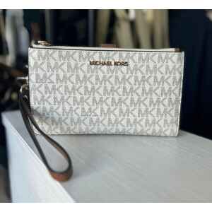 MK PURSE DOUBLE ZIP VANILLA PATTERN