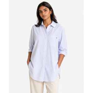 TH OVERSIZED SHIRT STRIPPED WHITE/BREEZY BLUE