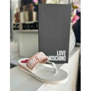 LOVE MOSCHINO SANDALS BRANDED STRAP PINK