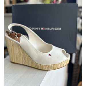 TH ICONIC ELENA SLING BACK WEDGE IVORY