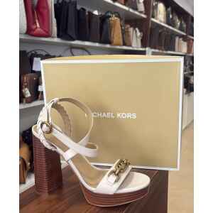MK KAILEY PLATFORM SANDAL CHAIN LT CREAM