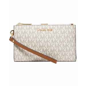 MICHAEL KORS DOUBLE ZIP VANILLA LOGO WRISTLET