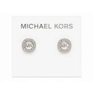 MK EARRINGS SILVER BUTTON