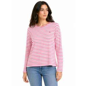 TOMMY JEANS LONG SLEEVE T-SHIRT STRIPED WHITE/PINK
